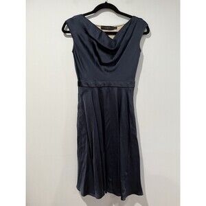 Anagram Swing Dress Womens XS/S Cocktail Travel Minimalist Cowl Zip Work Party